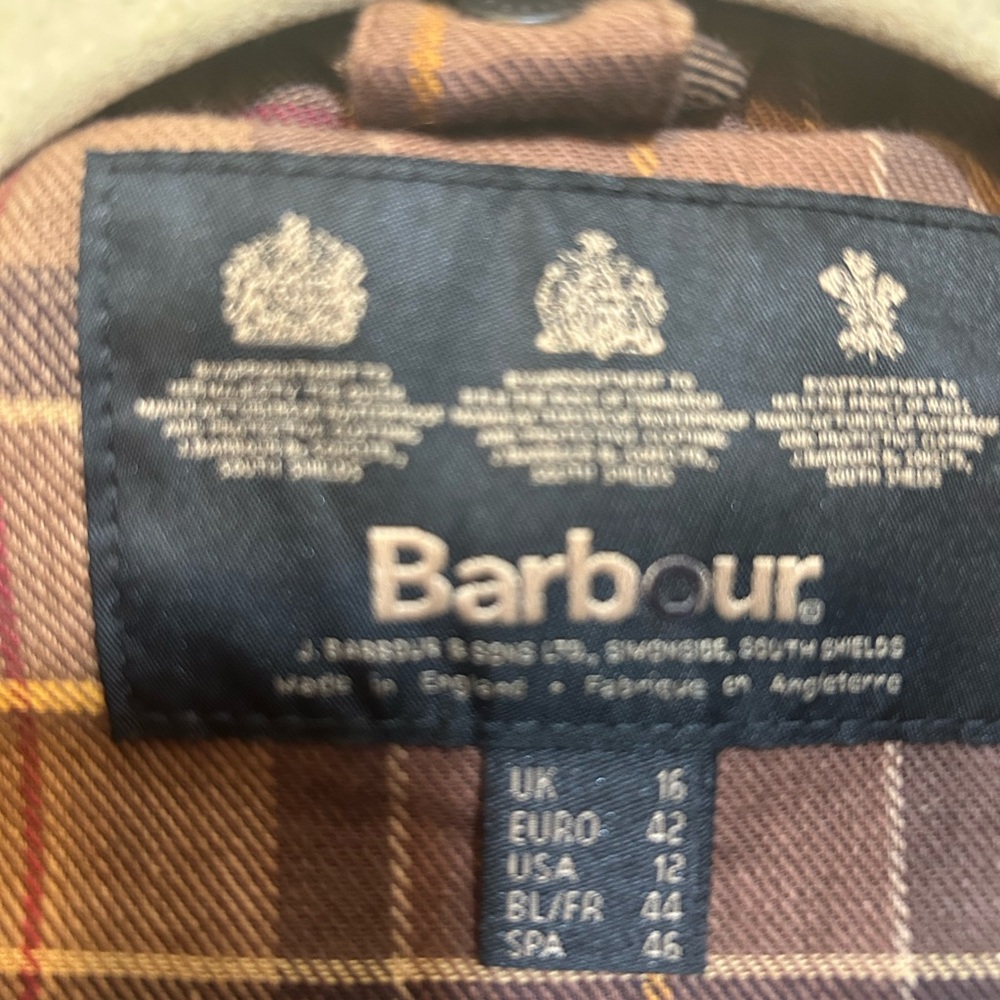 Barbour Brown Jacket with Plaid Accents - Picture 5 of 9